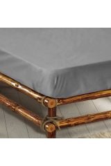 Lastikli Çarşaf Tek Kişilik %100 Pamuklu Ranforce Fitted Gri 160*200
