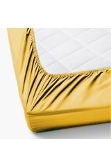 Lastikli Çarşaf Tek Kişilik %100 Pamuklu Ranforce Fitted Sarı 160*200