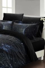 Çift Kişilik Nevresim Seti Sık Dokuma Pamuk Saten 3d Özel Tasarım Star Moon (çarşafsızdır)