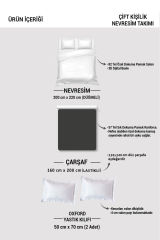 Lastikli Çarşaflı %100 Pamuk Saten Çift Kişilik Nevresim Takımı Ethnic Geometric