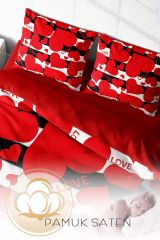 Love Iı 3d Pamuk Saten Çift Kişilik Nevresim Takımı