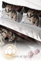 Snowwolf 3d Dijital Baskılı Çift Kişilik Nevresim Takımı