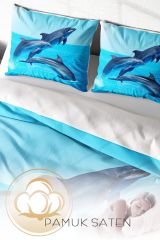 Dolphin3 3d Dijital Baskılı Çift Kişilik Nevresim Takımı