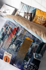 New York 3d Dijital Baskılı Çift Kişilik Nevresim Takımı