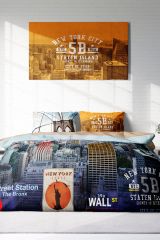 New York 3d Dijital Baskılı Çift Kişilik Nevresim Takımı