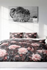Lastikli Çarşaflı %100 Pamuk Saten Çift Kişilik Nevresim Takımı Roses Garden