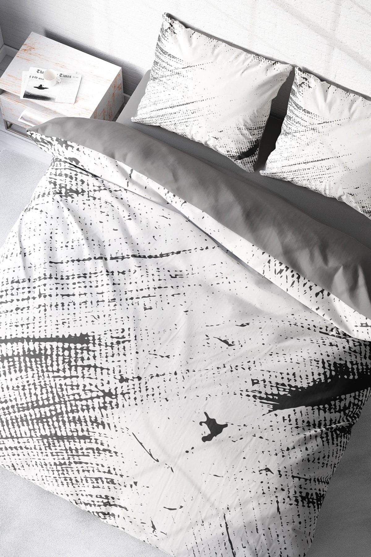 Çift Kişilik Nevresim Seti Sık Dokuma Pamuk Saten 3d Özel Tasarım Lux Marble (çarşafsızdır)