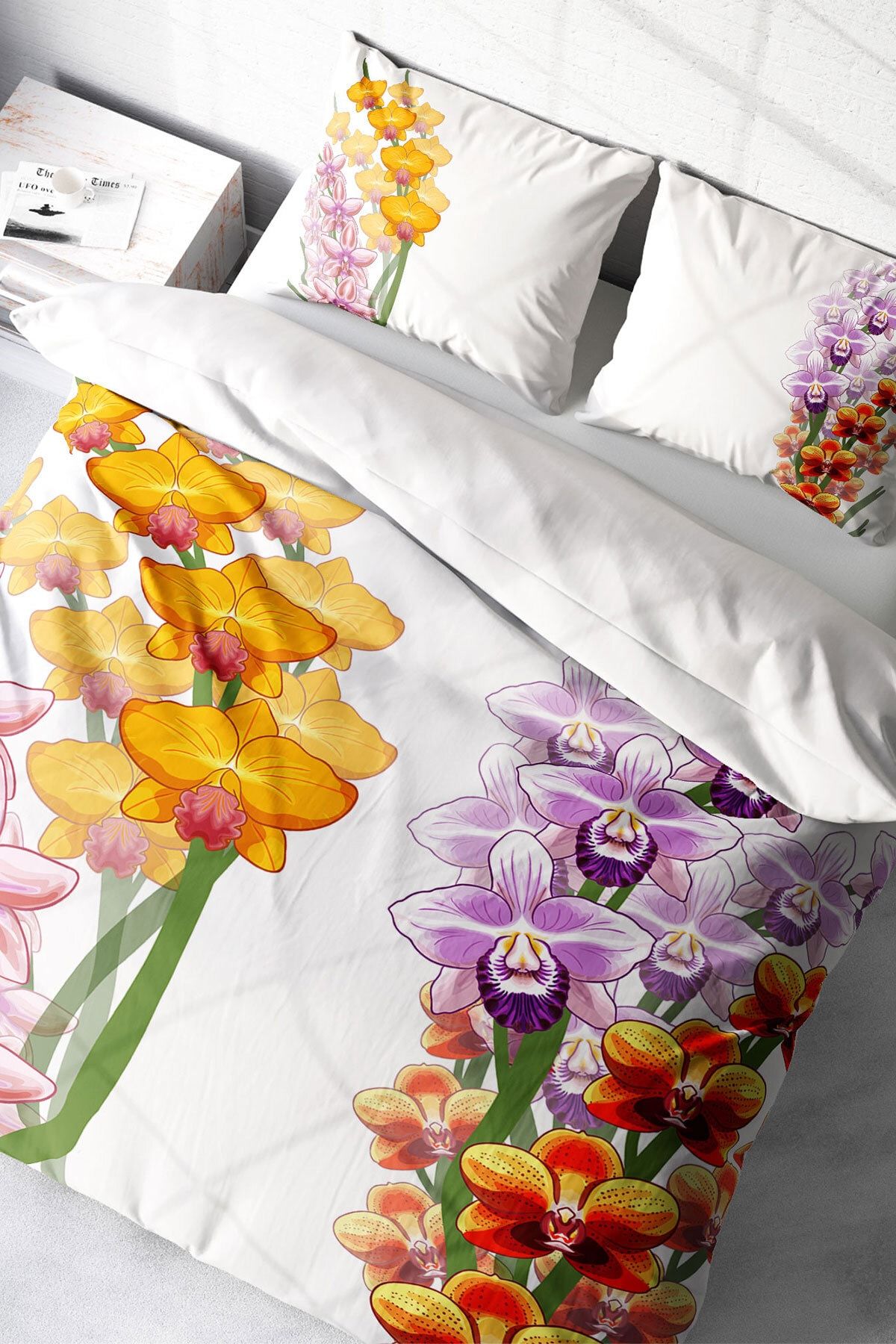 Orchid Naturel Çift Kişilik Nevresim Takımı