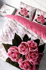 Rose-1008 Naturel Çift Kişilik Nevresim Takımı