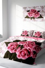 Rose-1008 Naturel Çift Kişilik Nevresim Takımı