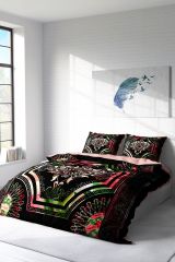Çift Kişilik Nevresim Seti Sık Dokuma Pamuk Saten 3d Özel Tasarım Roses Pattern (çarşafsızdır)