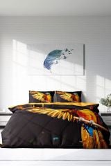 Macaw Parrot Naturel Çift Kişilik Nevresim Takımı