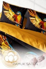 Macaw Parrot Naturel Çift Kişilik Nevresim Takımı