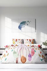 Lastikli Çarşaflı %100 Pamuk Saten Çift Kişilik Nevresim Takımı Dream Catchers
