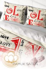 Love Romantik Çift Kişilik Nevresim Takımı