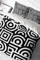Geometric Mixed Modern Çift Kişilik Nevresim Takımı