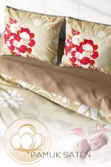 Rose Cream-1007 Naturel Çift Kişilik Nevresim Takımı