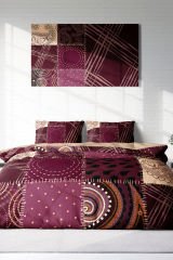 Lastikli Çarşaflı %100 Pamuk Saten Çift Kişilik Nevresim Takımı Patchwork