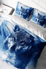 Lonely Wolf Naturel Çift Kişilik Nevresim Takımı