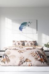 Parrot Land Naturel Çift Kişilik Nevresim Takımı