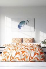 Orange 3d Pamuk Saten Çift Kişilik Nevresim Takımı