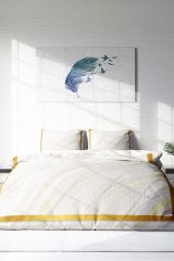 Çift Kişilik Nevresim Seti Sık Dokuma Pamuk Saten 3d Özel Tasarım Marble White Modern (çarşafsızdır)