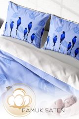 Blue Birds Naturel Çift Kişilik Nevresim Takımı