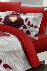 Çift Kişilik Nevresim Seti Sık Dokuma Pamuk Saten 3d Özel Tasarım Love Poem (çarşafsızdır)