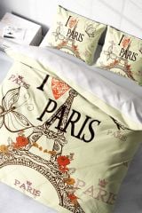 I Love Paris Romantik Çift Kişilik Nevresim Takımı