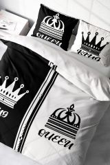 Çift Kişilik Nevresim Seti Sık Dokuma Pamuk Saten 3d Özel Tasarım King-queen (çarşafsızdır)