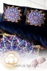 Çift Kişilik Nevresim Seti Sık Dokuma Pamuk Saten 3d Özel Tasarım Mandala 1 (çarşafsızdır)