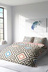 Çift Kişilik Nevresim Seti Sık Dokuma Pamuk Saten 3d Özel Tasarım Geometric Modern (çarşafsızdır)