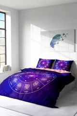 Çift Kişilik Nevresim Seti Sık Dokuma Pamuk Saten 3d Özel Tasarım Astroloji (çarşafsızdır)