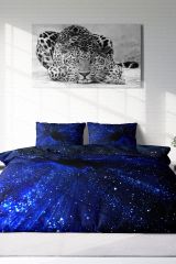 Çift Kişilik Nevresim Seti Sık Dokuma Pamuk Saten 3d Özel Tasarım Blue Night (çarşafsızdır)
