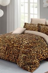 Leopar Çift Kişilik Nevresim Takımı Özel Dokuma Pamuk Saten Golden Leopard