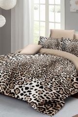Leopar Çift Kişilik Nevresim Takımı Özel Dokuma Pamuk Saten Classical Leopard