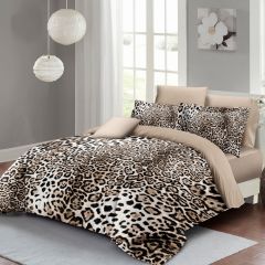 Leopar Çift Kişilik Nevresim Takımı Özel Dokuma Pamuk Saten Classical Leopard