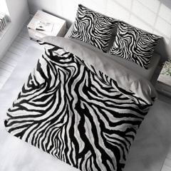 Leopar Çift Kişilik Nevresim Takımı Özel Dokuma Pamuk Saten Classical Zebra