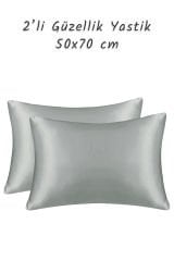 Silver Güzellik Yastığı %100 İpek Saten 2 Adet Luxury Yastık Kılıfı
