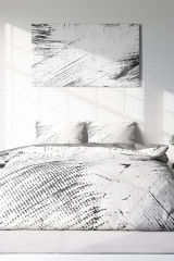 Lastikli Çarşaflı %100 Pamuk Saten Çift Kişilik Nevresim Takımı Lux Marble