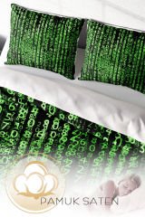 Lastikli Çarşaflı %100 Pamuk Saten Çift Kişilik Nevresim Takımı The Coder