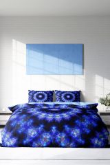 Çift Kişilik Nevresim Seti Sık Dokuma Pamuk Saten 3d Özel Tasarım Blue Damask (çarşafsızdır)