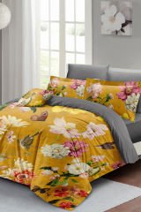 Lastikli Çarşaflı %100 Pamuk Saten Çift Kişilik Nevresim Takımı Rose Mix