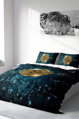 Lastikli Çarşaflı %100 Pamuk Saten Çift Kişilik Nevresim Takımı Bitcoin