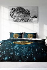 Lastikli Çarşaflı %100 Pamuk Saten Çift Kişilik Nevresim Takımı Bitcoin