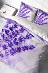Çift Kişilik Nevresim Seti Sık Dokuma Pamuk Saten 3d Özel Tasarım Lavander (çarşafsızdır)