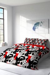 Lastikli Çarşaflı %100 Pamuk Saten Çift Kişilik Nevresim Takımı Womans Pattern