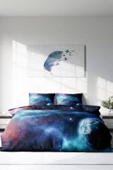 Çift Kişilik Nevresim Seti Sık Dokuma Pamuk Saten 3d Özel Tasarım Star Night (çarşafsızdır)