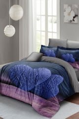 Lastikli Çarşaflı %100 Pamuk Saten Çift Kişilik Nevresim Takımı Wool Heart