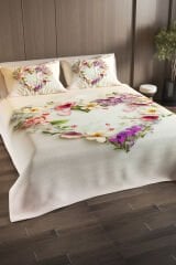 Pike Takımı Pamuklu Çift Kişilik Jakar Dokuma Yatak Örtüsü Heart of roses